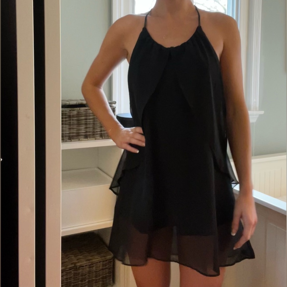 Lumiere, S, black chiffon dress